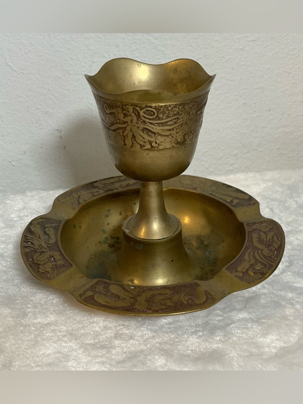 Vintage Brass Ashtray or Candle Holder